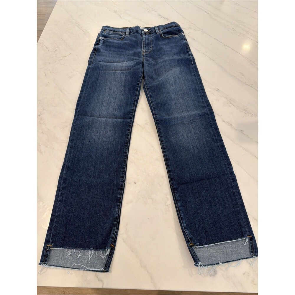 Frame Le High Straight Frayed Step Hem 27 EUC